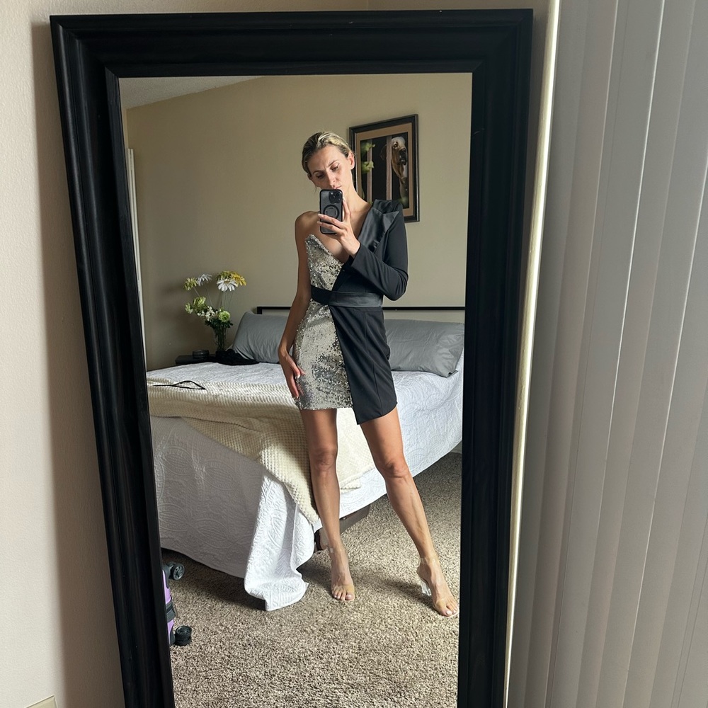 Stunning One shoulder jacket dress
